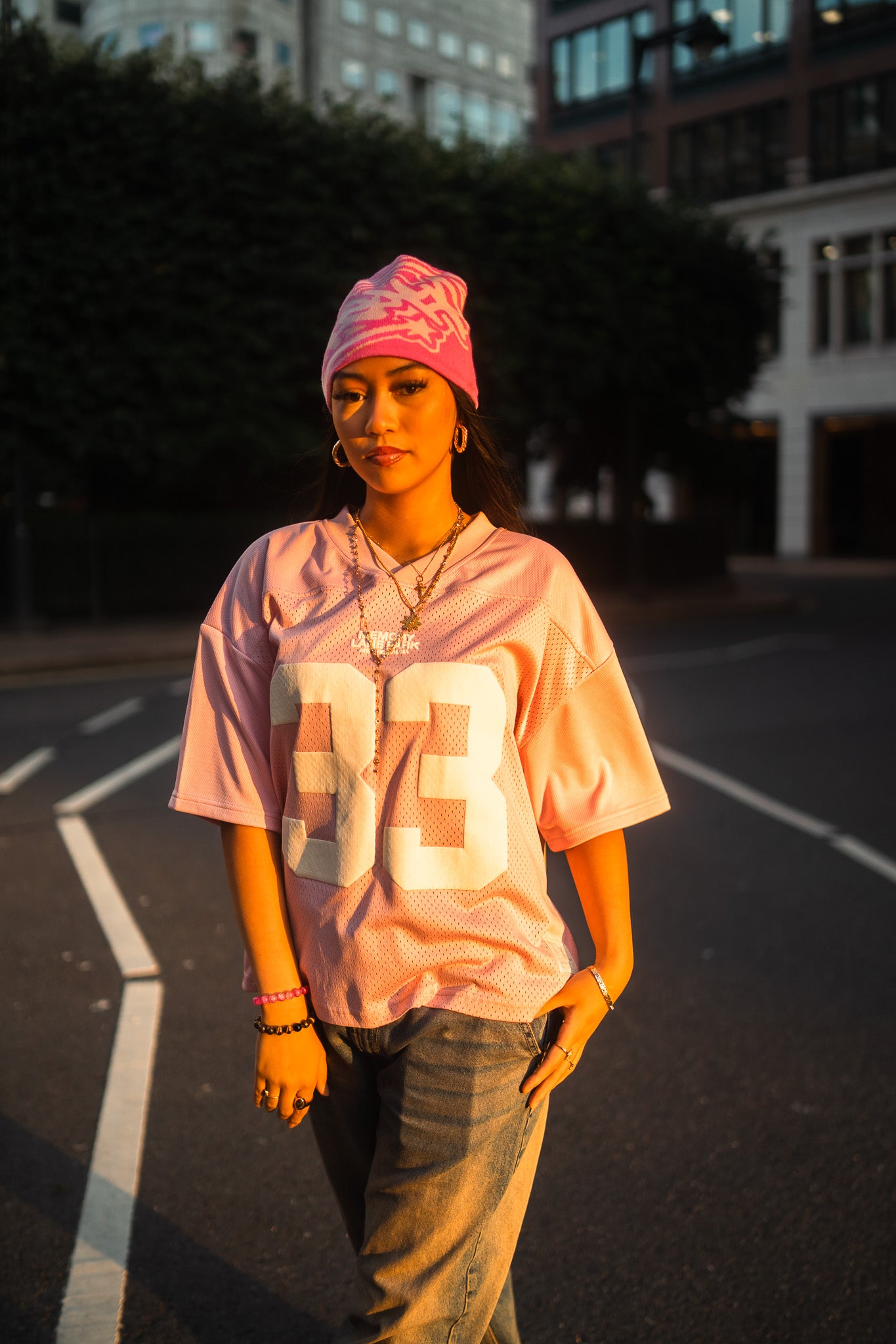PINK SATIN LINED BEANIE