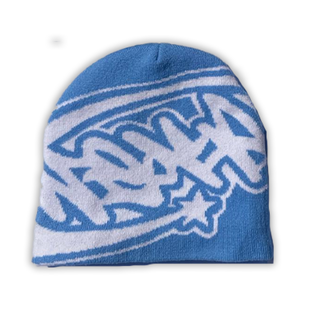 BLUE SATIN LINED BEANIE