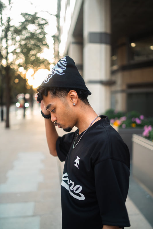 BLACK SATIN LINED BEANIE